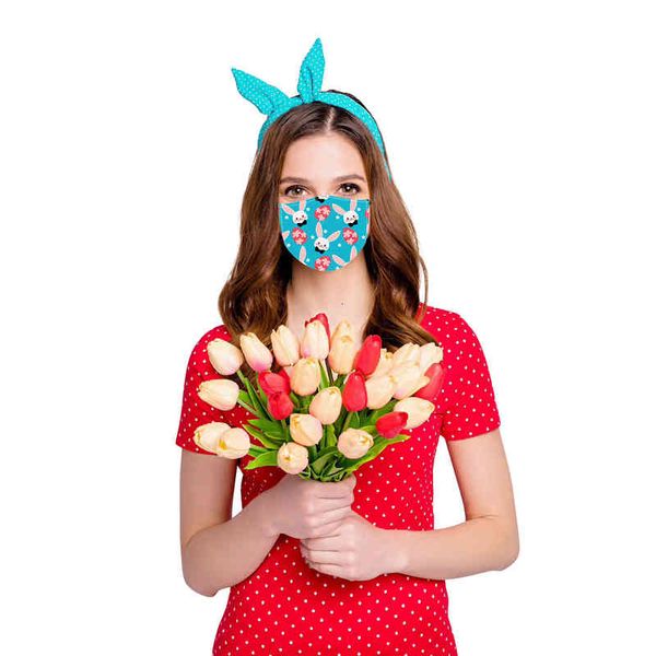 

easter bunny egg printed cotton face mask children dust and fog proof