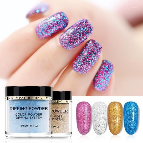 

box nail powder glitter infusion laser manicure dipping powde1, Silver;gold
