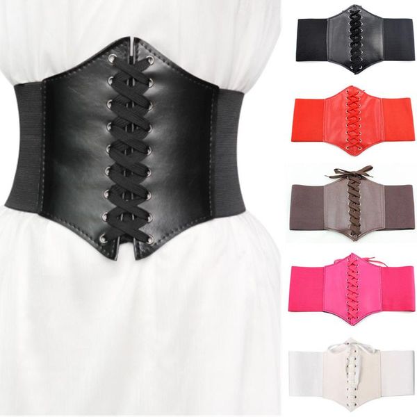 

belts corset wide pu leather slimming body for women elastic high waist strap stretch shaping girdle cinto sobretudo femme fajas, Black;brown