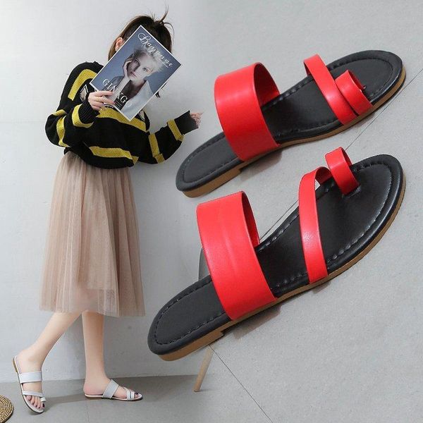 

slippers 2021 summer roman style set toe hollow cross flat fairy large size fashion one-word sandals women, Black