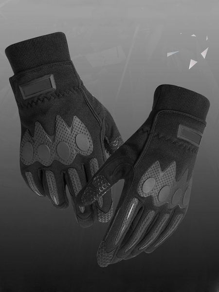 

pair cycling gloves touch screen motorcycle bike sport windproof full finger winter warm bicycle glove, Black