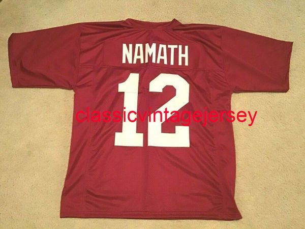 

stitched men women youth joe namath crimson jersey embroidery custom xs-5xl 6xl, Black