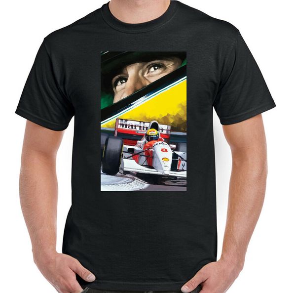 

ayrton senna t-shirt f1 men driver brazil brazilian sports car, White;black