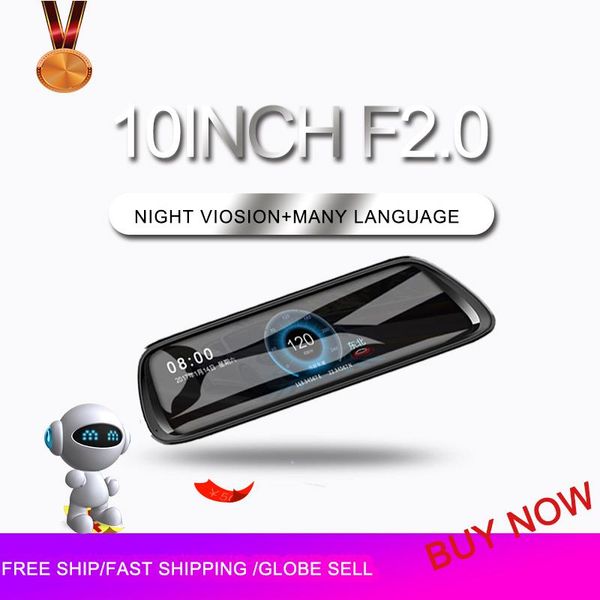 

inch touch car dvr media mirror dash cam 1080p video recorder dual lens f2.0 6glass g-sensor loopvideodash dvrs