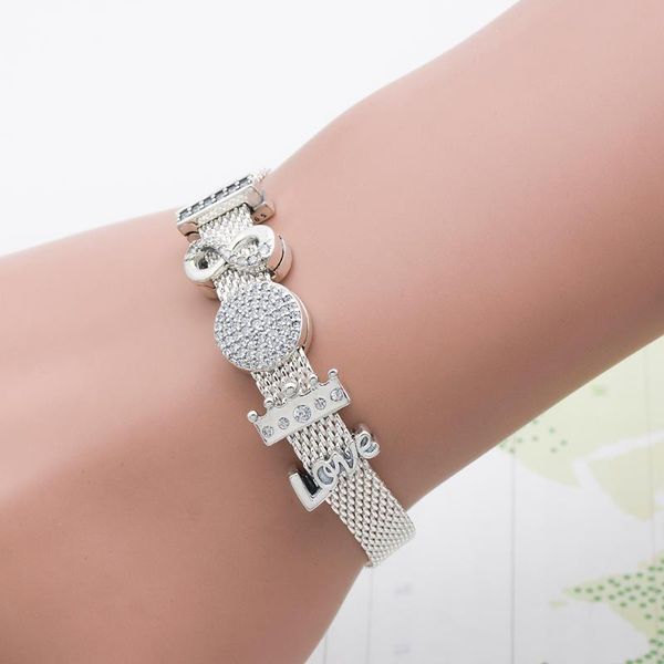 

link, chain hgih quality reflexions bracelet women bracelets charms beads clip with 3a zircon gift mingshang wholesale, Black