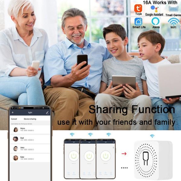 

smart power plugs 16a tuya wifi switch module life remote voice control light 10a diy home with alexa google