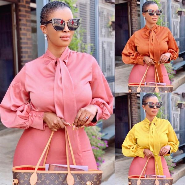 

women silk loose tshirt autumn 2021 female long sleeve pullover yellow tee shirt femme elegant fashion pink africa women's t-shirt, White