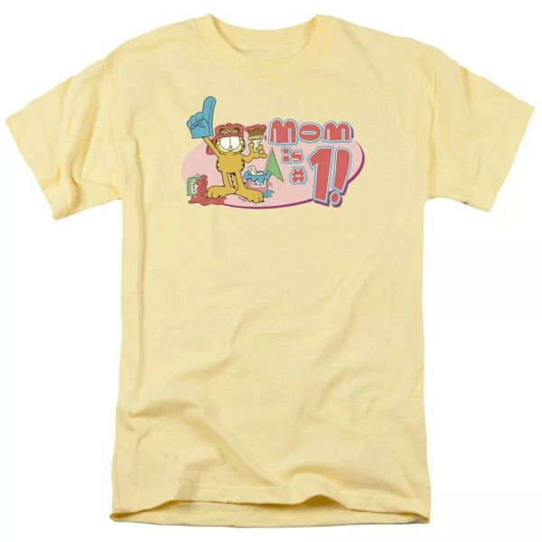 

garfield mom number one t shirt mens licensed jim davis comics tee banana, White;black