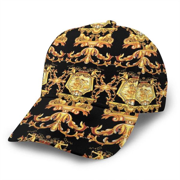 2021 летние мужчины бейсбольные колпачки шляпы для женщин Snapback Lady Регулируемая роскошь Европа золотая ретро цветок настроить Dropshipping Q0911