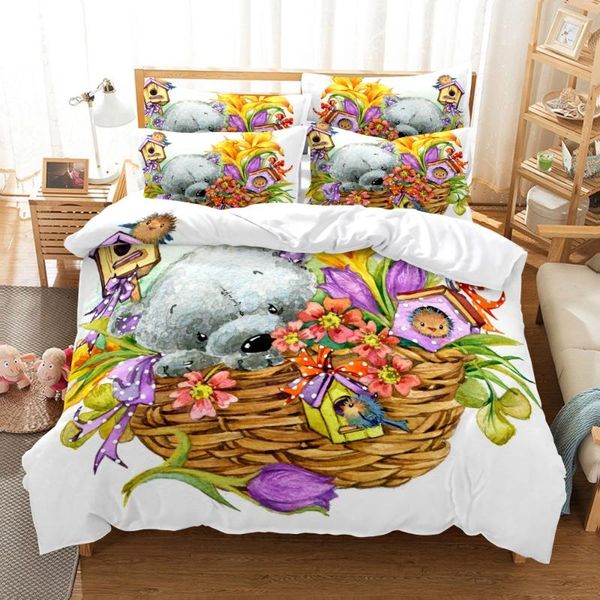 

bedding sets 3d print comforter set cartoon cute lovely animal  twin single size duvet cover pillowcase home luxury