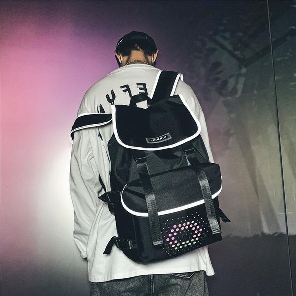 

backpack brand reflective men's and women's large capacity waterproof travel backpacks fashion school bag for teenagers backbag