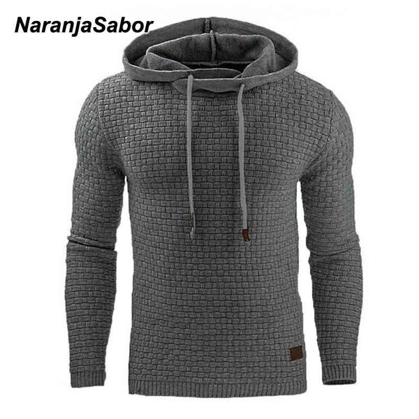

naranjasabor 2020 autumn men's hoodi slim hooded sweatshirts mens coats male casual sportswear streetwear brand clothing n461, Black