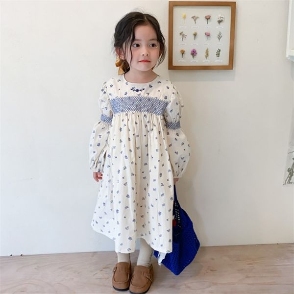 

milancel 2021 spring girl dress vintage girl clothing puff sleeve princess dress kids clothes 210331, Red;yellow
