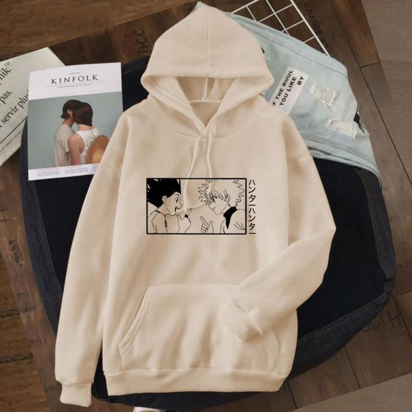 

women's hoodies & sweatshirts janpanese anime x for teen girls autumn clothing killua zoldyck gon hooded sweatshirt kawaii, Black