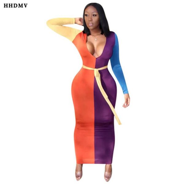 

street style tight long dress sleeve round neck stitching color dresses simple ankle-length casual, Black;gray