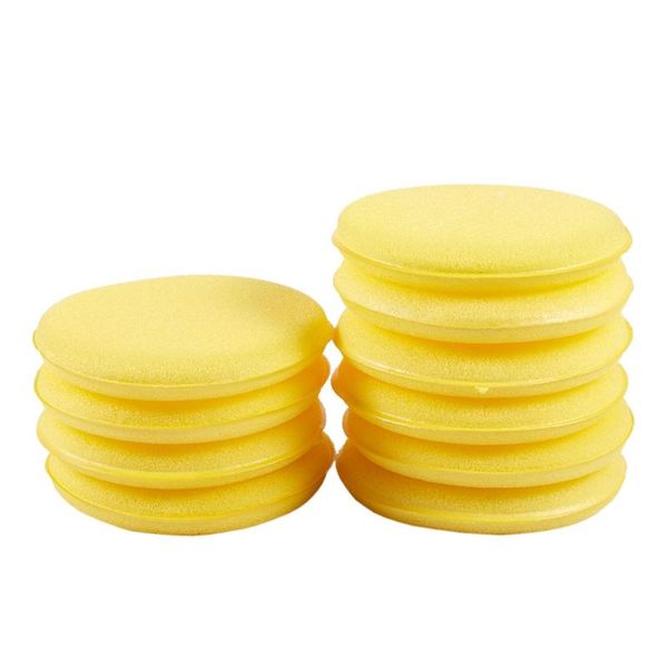 

car sponge 10 pcs round shaped 4 inch dia wax applicator pads yellow