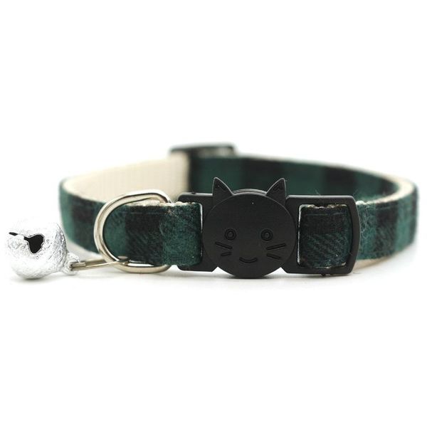 

cat collars & leads 1pc pet collar safety buckle suitable plaid with bell adjustable kitten puppy accessories supplies dog