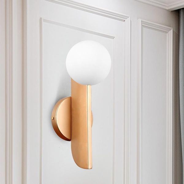 

nordic led glass ball arandela bathroom light abajur monkey lamp cabecero de cama beside bedroom wall
