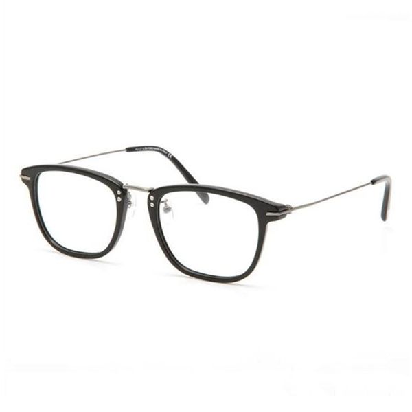 

fashion 0672 men eyeglasses frame rectangular glasses 51-21-145 imported plank rim+metal bridge for goggles prescription fullset case, Black