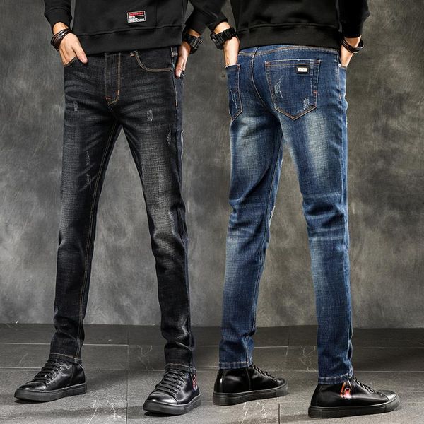 

men's jeans 2021 brand skinny men slim fit denim joggers stretch male jean pencil pants blue fashion casual hombre 36