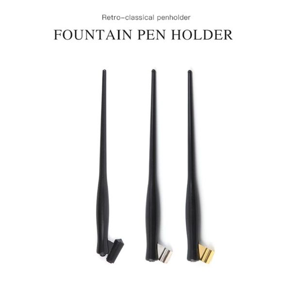 

calligraphy pen nib holder black dip plastic with removable adjustable multi-fit brass flange wholesales fountain pens