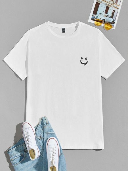 

men cartoon graphic tee c502#, White;black