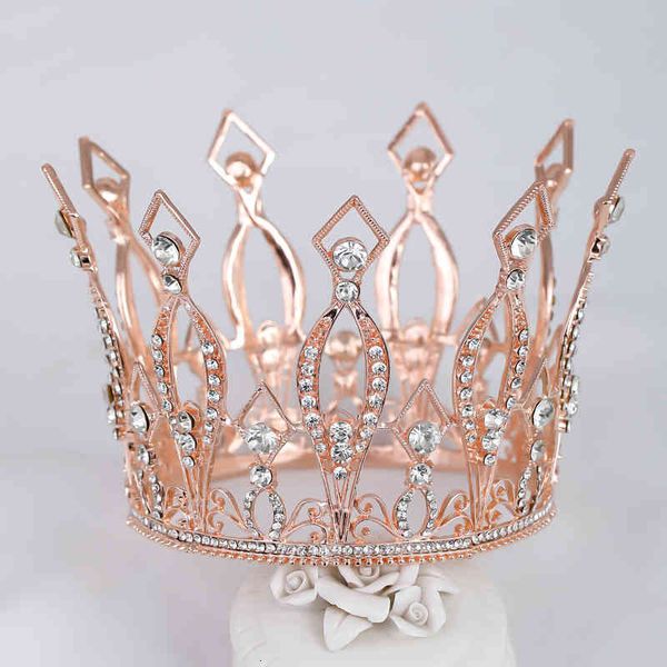 Hochzeit Haarschmuck Zubehör Europäische Goldene King Crown Braut Ganze Kreis Noble Performance Dekoration Studioaufnahme