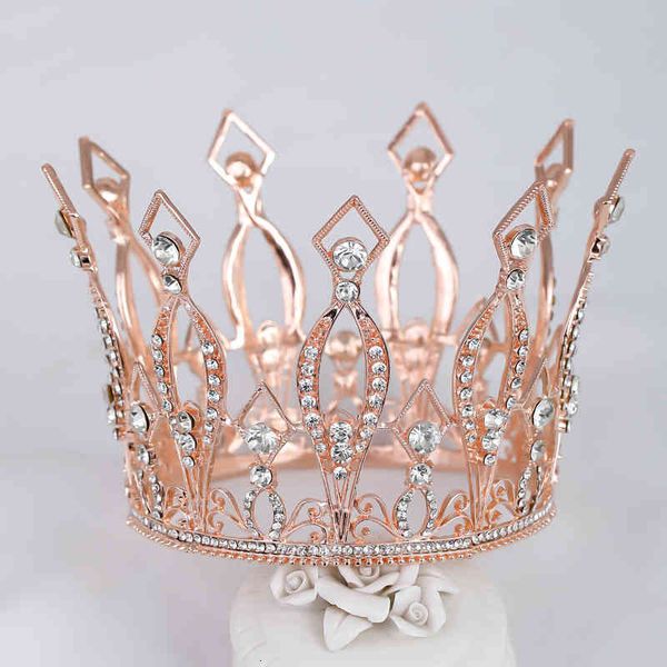 

wedding hair jewelry accessories european golden king crown bride whole circle noble performance decoration studio shooting, Slivery;golden