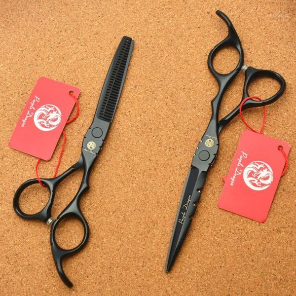 

5.5'' purple dragon jp 440c black hairdressing scissors cutting shears thinning professional human hair z10101
