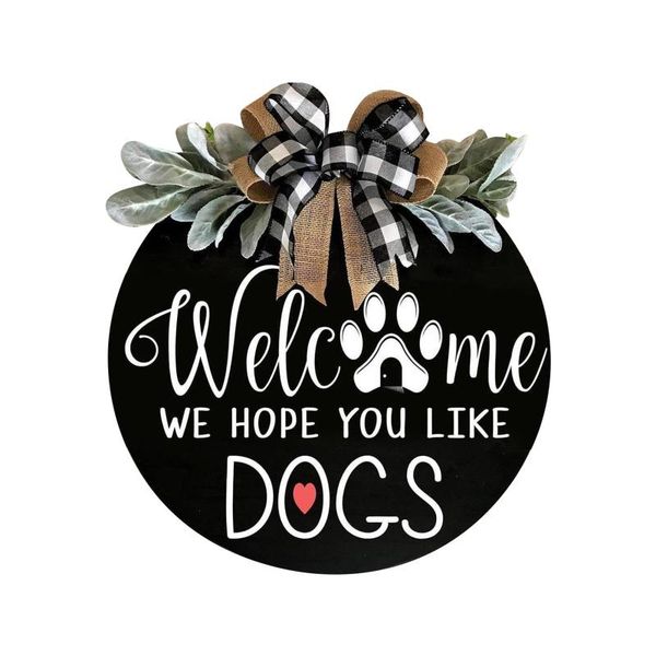 

decorative flowers & wreaths welcome sign wreath front door hanger with bow 16 inch round outdoor hanging vertical home decoration garden su