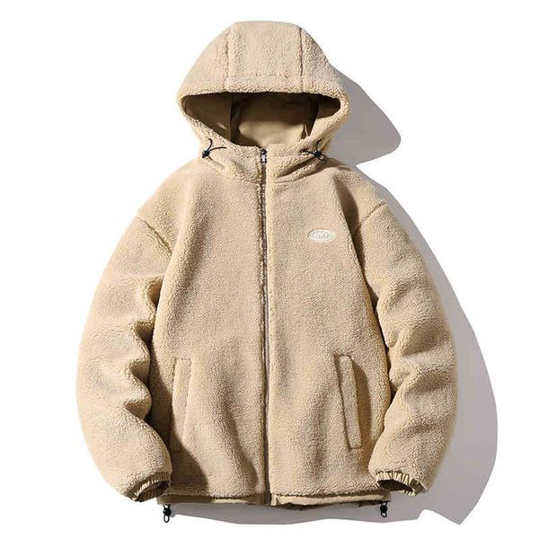 

cotton lamb wool coat men's korean version trend thickened loose student couple winter cotton padded cloth, Black