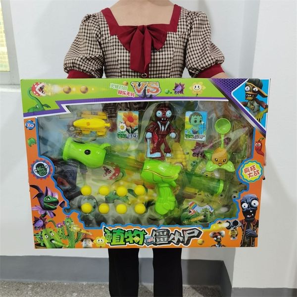 

plant zombie battle cartoon air gun doll hand full set game children's toys