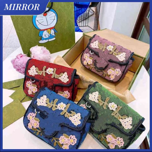 Mirror G Brand Ultima moda Small Square Bag Square Designer di Prestigio Signore Stile Retro Borsa in stile Jacquard di alta qualità Tessuto Casual Spalla Casual Portafoglio