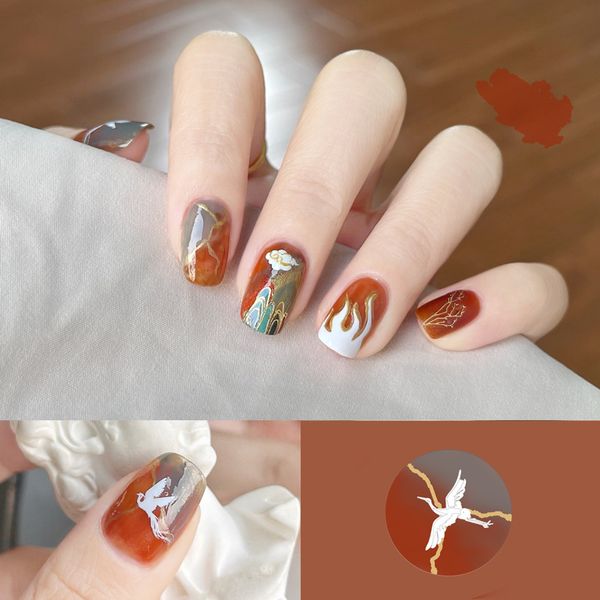 

5d crystal fashion nail stickers 14 pcs tips environmental glister shining girls nails decals wholesale manicure tools, Black