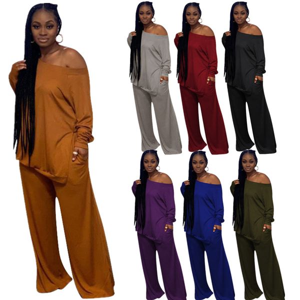 

women's two piece pants spot solid color casual joint t-shirt trousers suit, White