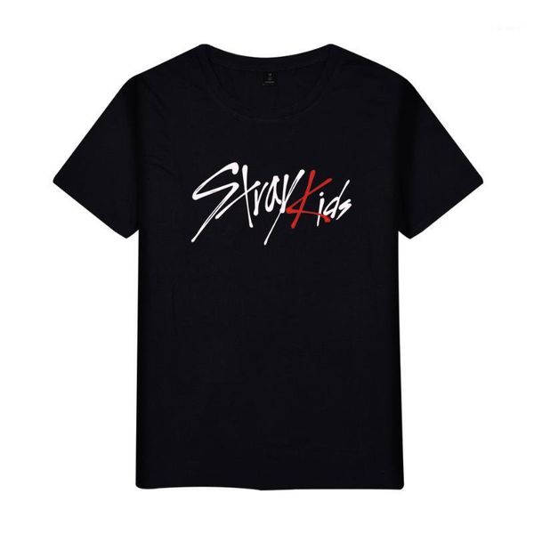 

women's t-shirt summer kpop stray kids t shirt women men i am who fans support hip hop short sleeve, White