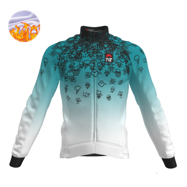

racing sets slopline autumn and winter plus velvet cycling shirt long-sleeved warm comfortable mountain bike sportswear team service, Black;blue