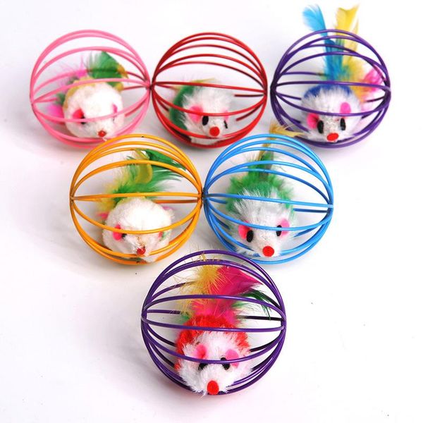 

cat toys randomly funny pet kitten playing mouse rat mice ball cage special fun