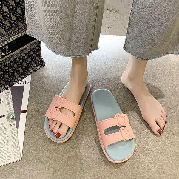 

women slippers flat summer ladies buckle strap woman fashion casual female beach slides solid shoes large size 36-41, Black