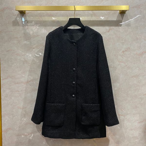 

women's trench coats 2021 high-quality autumn pearls beaded coat vintage winter tweed belt c503, Tan;black