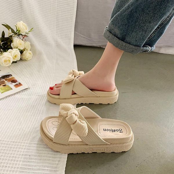 

slippers shoes women female red summer 2021 fashion soled sandalias mujer, Black