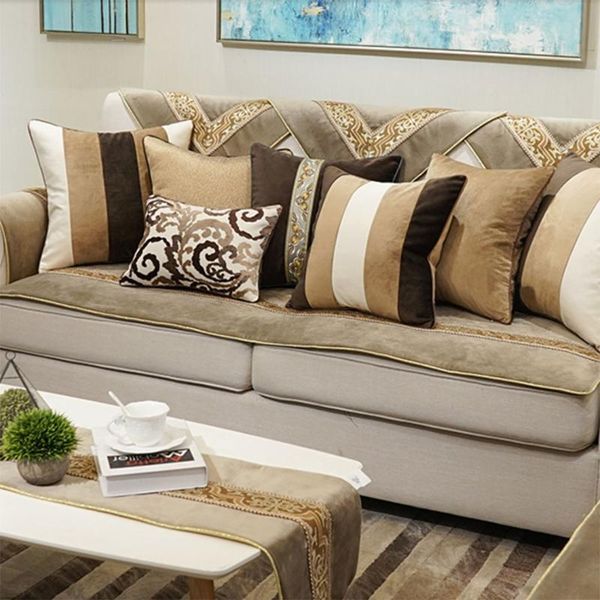 

cushion/decorative pillow vintage coffee brown pillow/almofadas case,modern design seat back cushion cover 45 50 60,retro decorative throw c