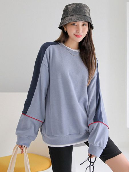 

dazy drop shoulder contrast side seam sweatshirt without tee m0wp#, White;black