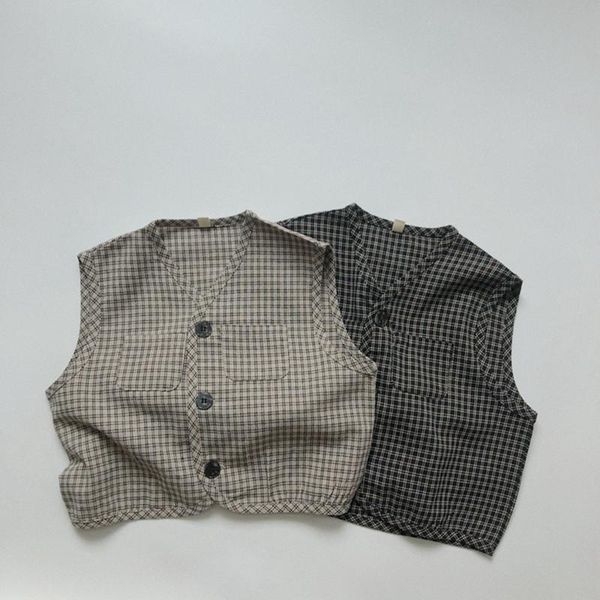 

spring summer baby boys plaid vests korean style linen sleeveless thin coats toddlers kids waistcoats children clothes waistcoat, Camo