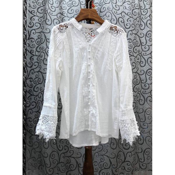 

women's wb7198 fashion blouses & shirts runway european design party style clothing, White