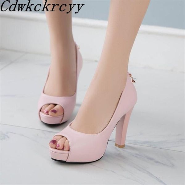 

dress shoes spring pattern fashion simplicity high-heeled fish mouth women black white pink sweet rhinestone size34-43
