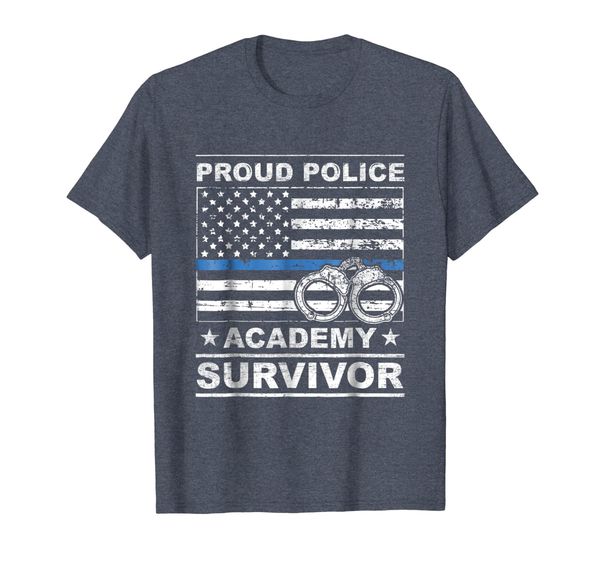 

proud police academy survivor graduation t-shirt gift, White;black