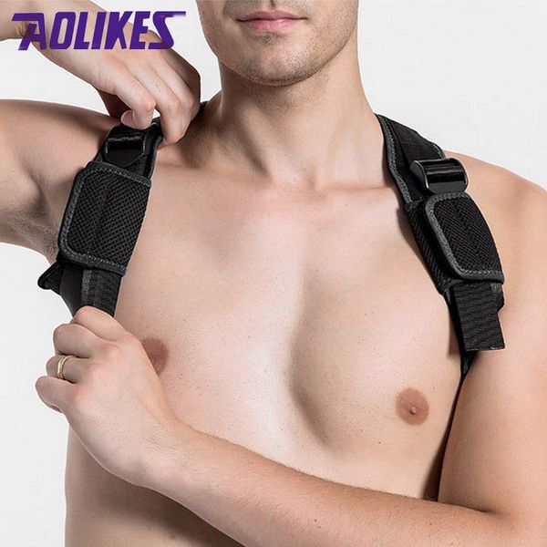 

body spine posture corrector adjustable back support belt for men women ortic straight shoulder bandage bodywellness girdle, Black;blue