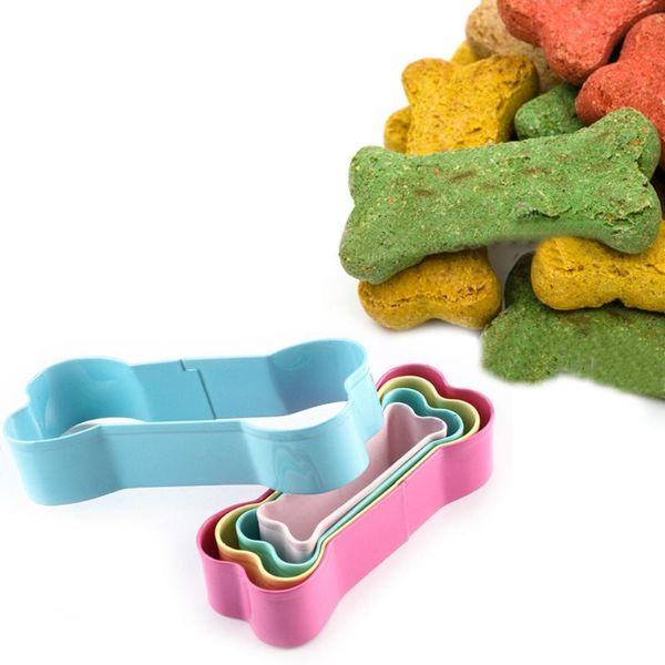 Stampi da forno 5 pezzi Stampo per biscotti in acciaio inossidabile Set di biscotti a forma di osso di cane per bambini Strumenti adatti per torte e decorazioni