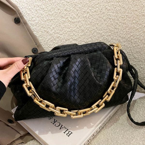 

luxury brand handbag women's bag pu leather fashion thick chain shoulder bagstrendy crossbody bags for women 2021 new purse